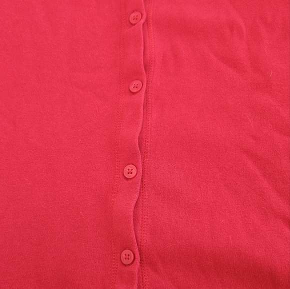 EUC Eddie Bauer Sweater X-Large Brick Red Button Front Cardigan - Picture 9 of 10